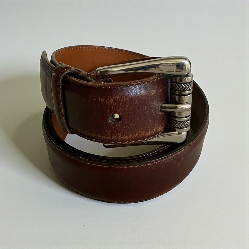 Martin Dingman Brown Leather Men’s Belt Size 32